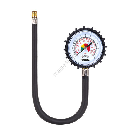 Ciśnieniomierz analogowy manometr z wężem 30cm 12 bar AMIO-04468