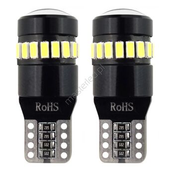 Żarówki LED CANBUS 18SMD 3014 + 1SMD 1SMD T10 W5W White 12V 24V AMIO-02446