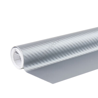 Folia karbonowa carbon 3D srebrna 30cm x 150cm AMIO-02600