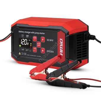 Prostownik cyfrowy z wspomaganiem rozruchu AGM GEL STD LFP MAX 16A 12V 24V PRO AMIO-04529