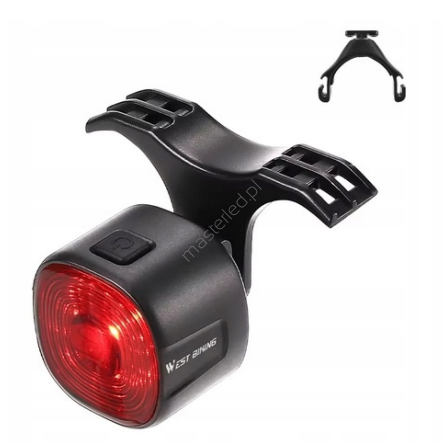 Lampka Oświetlenie Tylne Do Roweru Pod Siodełko Akumulator USB-C 6 Trybów