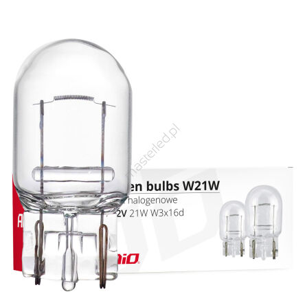 Żarówki halogenowe T20 W21W W3x16d 12V AMIO-02551