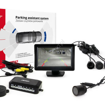 Zestaw czujników parkowania TFT01 4,3" z kamerą HD-301-IR 4 sensory czarne