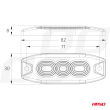 Lampa błyskowa ostrzegawcza płaska 3 LED R65 R10 12-24V AMIO-02297 - 4